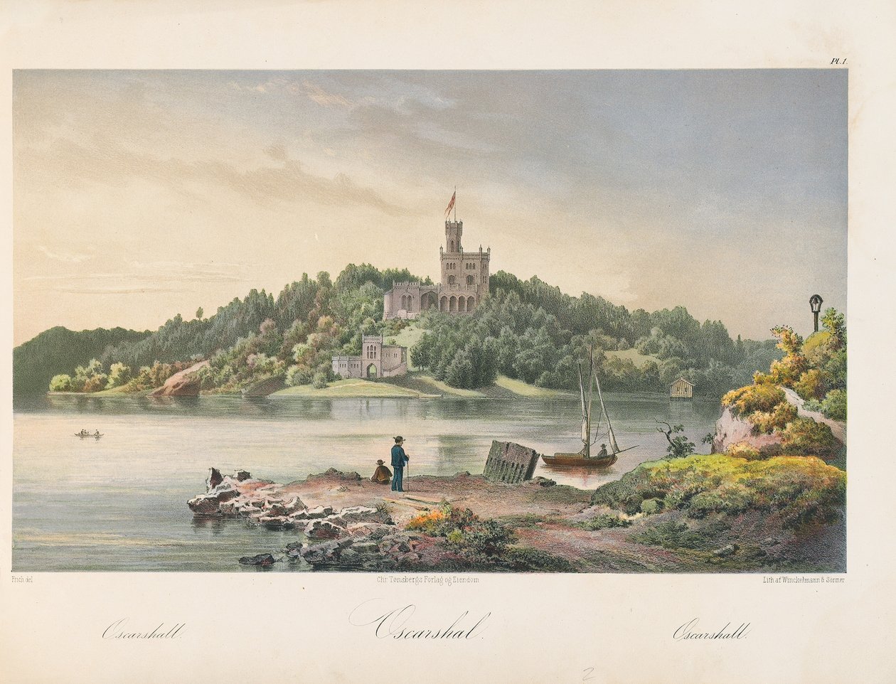 Utsikt over Oscarshal, 1852 av Joachim Frich