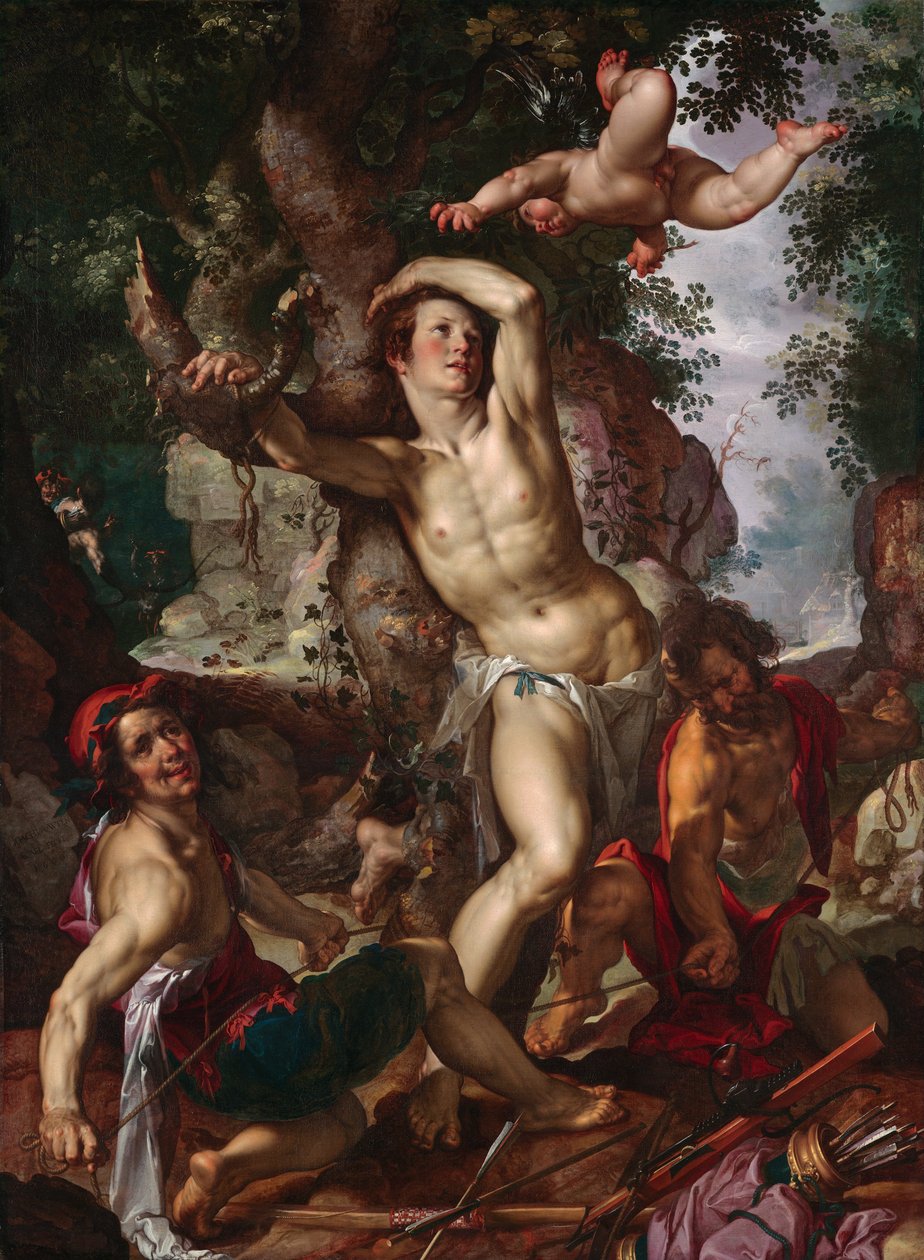 Martyrdømet til Saint Sebastian av Joachim Wtewael or Utewael