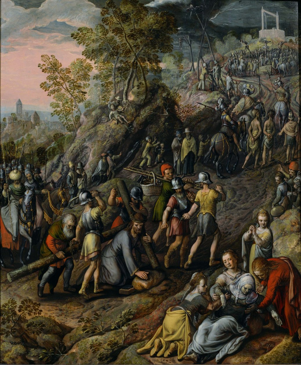 Kristus bærer korset, 1562 av Joachim Beuckelaer