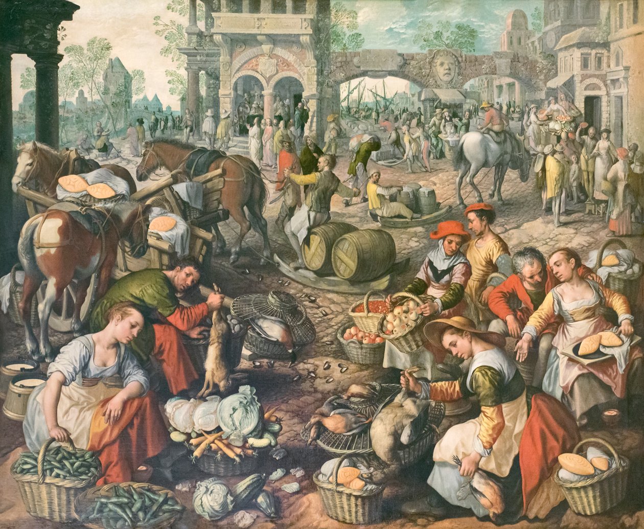 Market Square, Joachim Beuckelaer (olje på lerret) av Joachim Beuckelaer