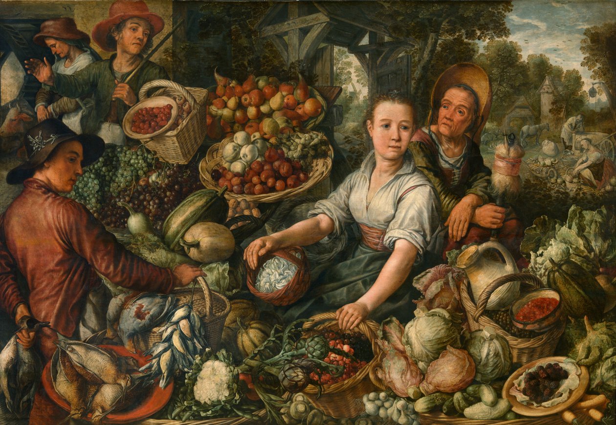 Grønnsaksmarked (olje på panel) av Joachim Beuckelaer
