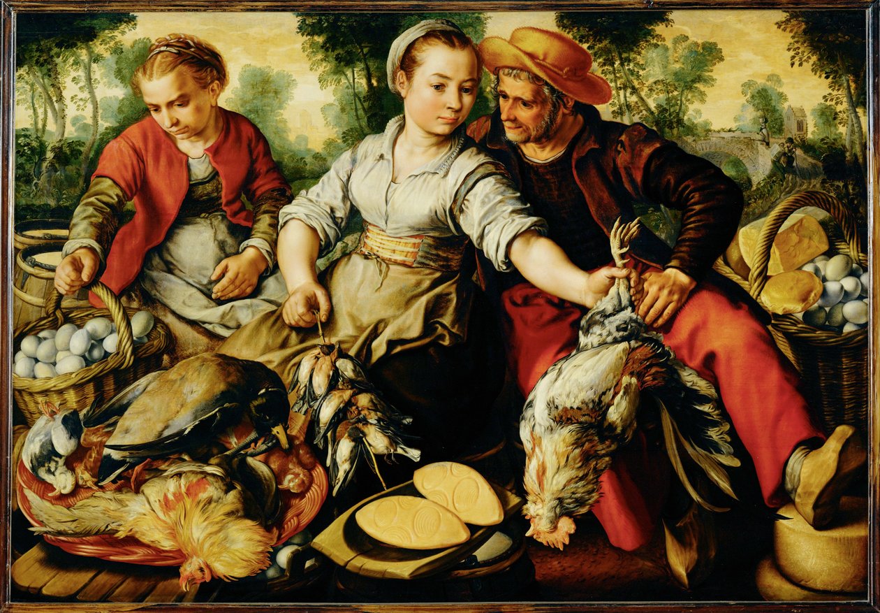 Markedsscene (maleri på eik) av Joachim Bueckelaer