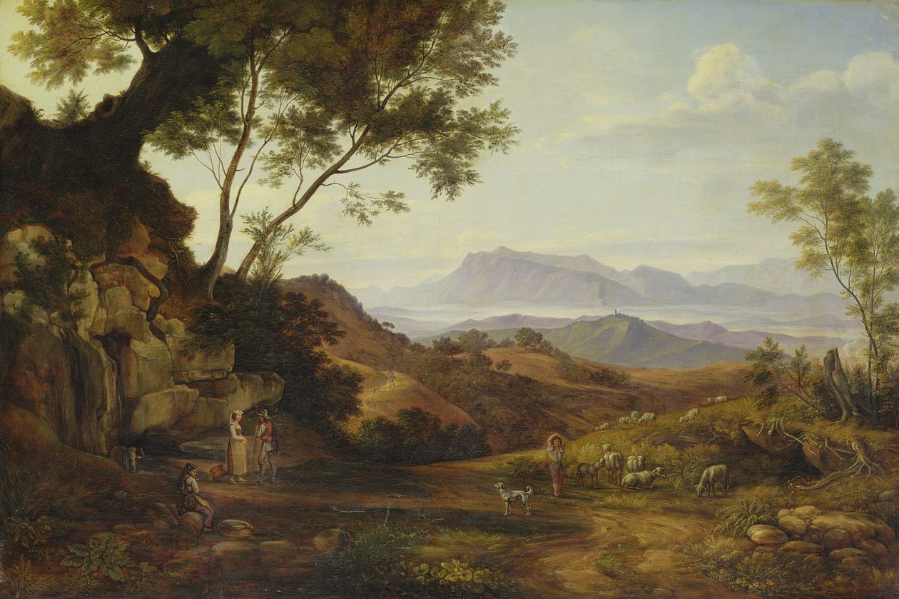 Italiensk landskap av Joachim Faber