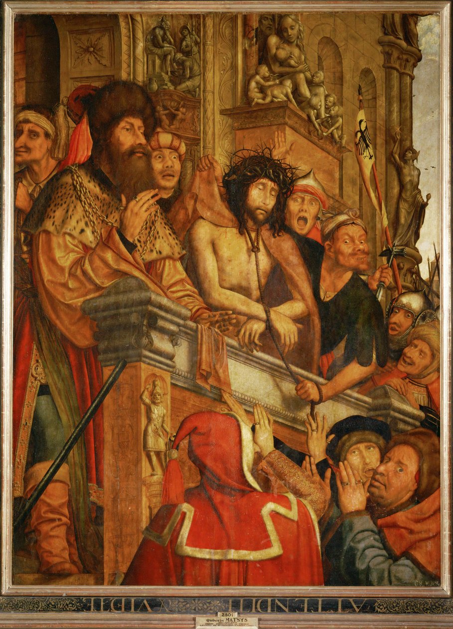 Kristus presentert for folket (maleri på tre) av Joachim & Massys Quentin (c.1466-1530) Patinir