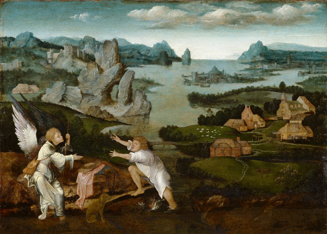 Landskap med Tobias og engelen av Joachim Patenier