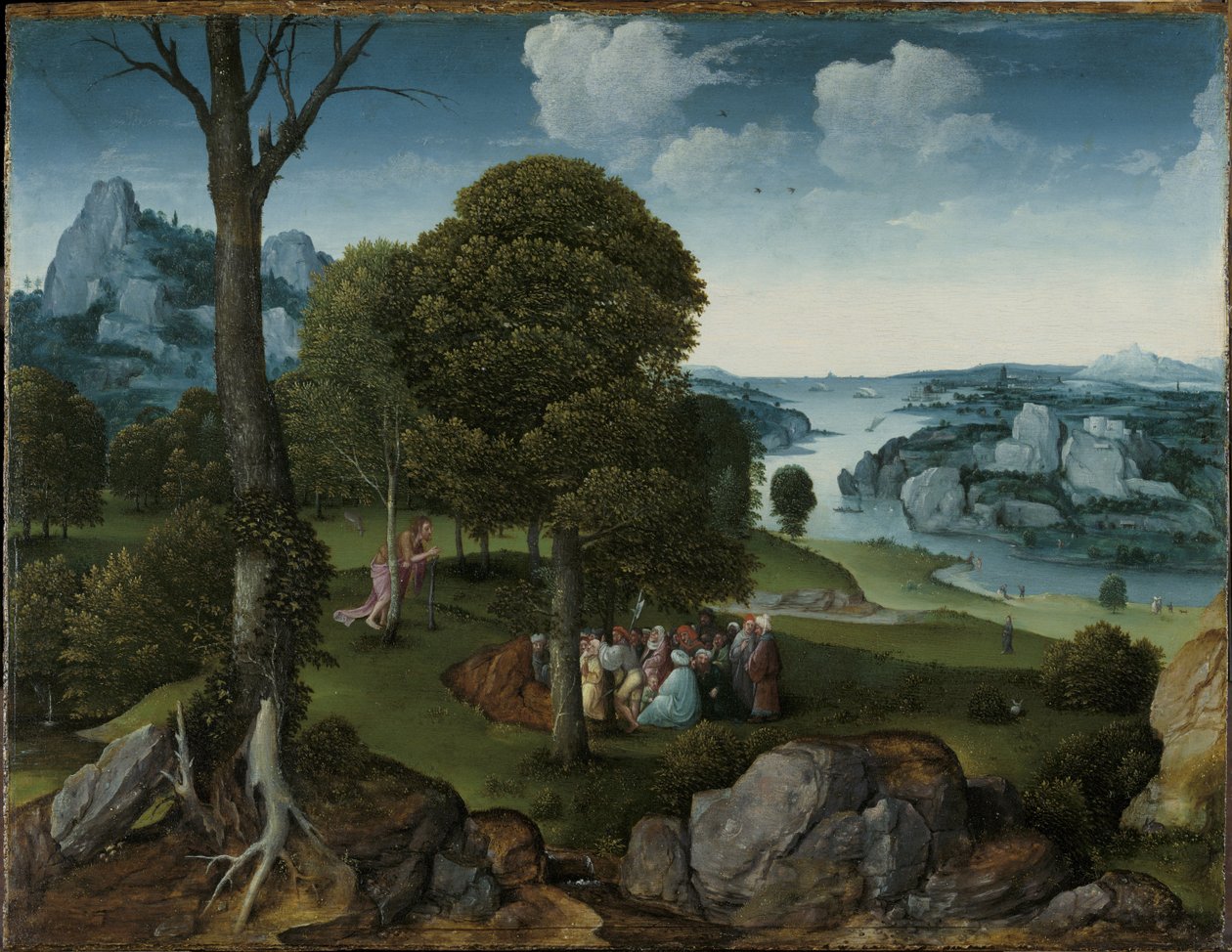 Landskap med døperen Johannes preken av Joachim Patinir