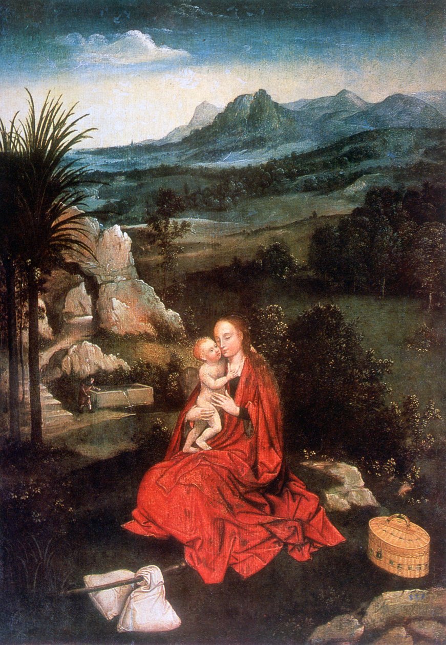 The Rest on the Flight into Egypt, detalj, c1500-1524 av Joachim Patinir