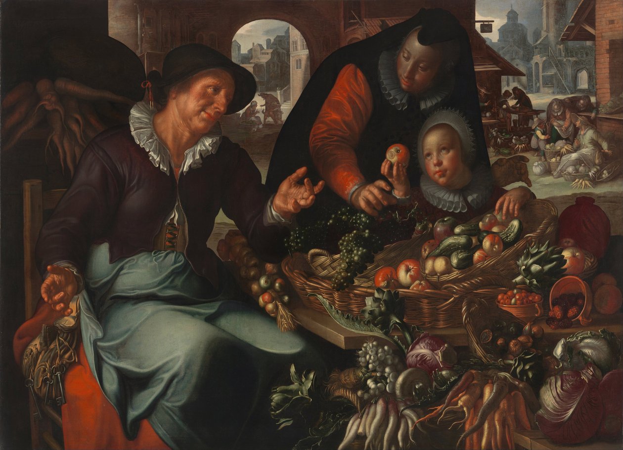 Frukt- og grønnsakselgeren, ca. 1618 av Joachim Wtewael or Utewael