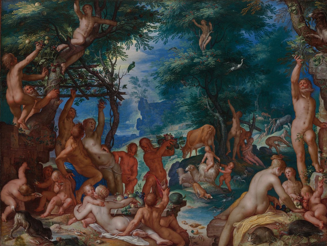 The Golden Age, 1605 (olje på kobber) av Joachim Wtewael or Utewael
