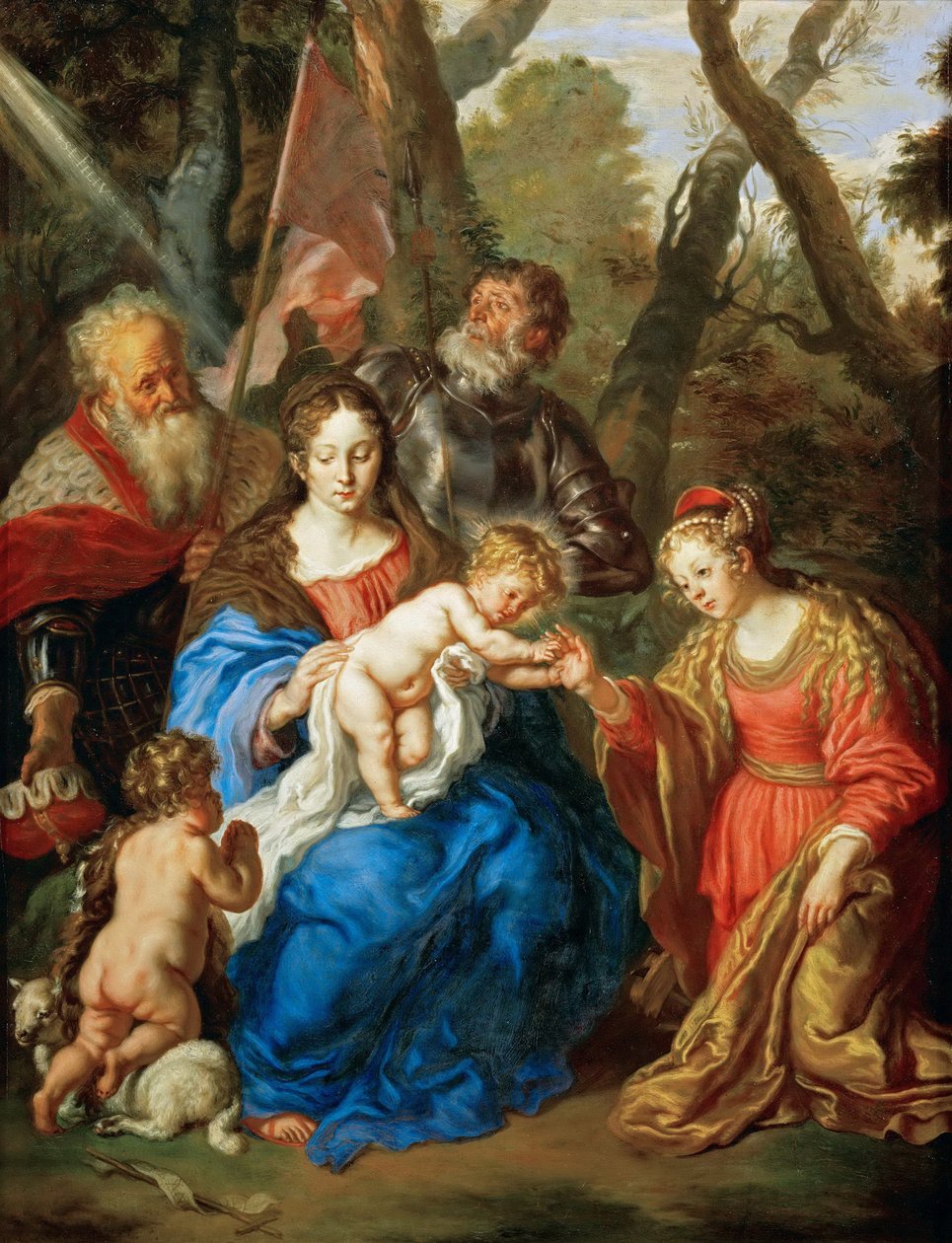 Baroque: The Mystical Marriage of Saint Catherine with Saint Leopold and Saint Guillaume - The Mystical Marriage of Saint Catherine with Saints Leopold and William av Sandrart, Joachim, von (1606-1688) av Joachim von Sandrart