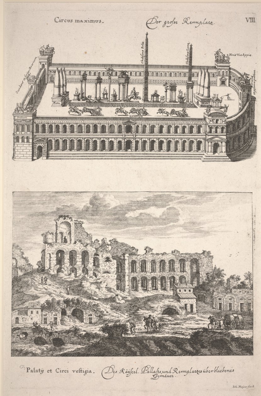 Illustrasjon fra "Des Alten und Neuen Roms Grosser Schau-Platz" av Joachim von Sandrart av Joachim von Sandrart