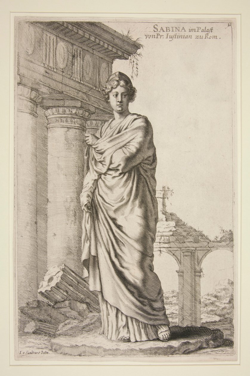 Sabina i palasset til pr. Justinianus i Roma av Joachim von Sandrart