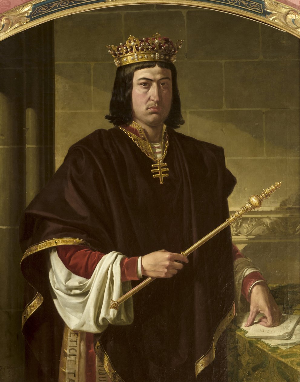 Portrett av kong Ferdinand II av Aragon (1452-1516) av Joachin Dominguez Becquer