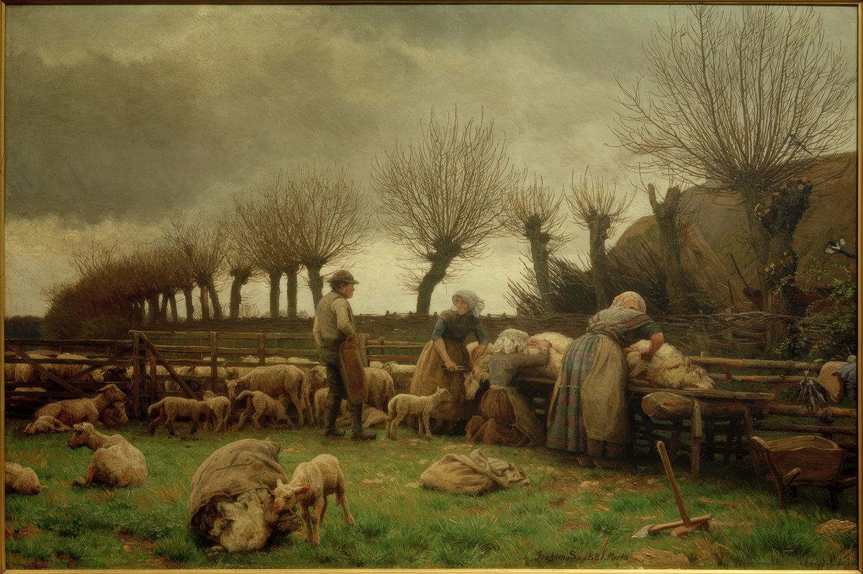 Vårskjæring på Lolland. Grå himmel av Joakim Frederik Skovgaard