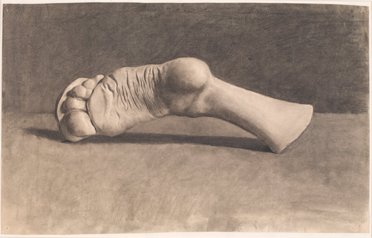 Tegning etter gips. En fot av Joakim Frederik Skovgaard