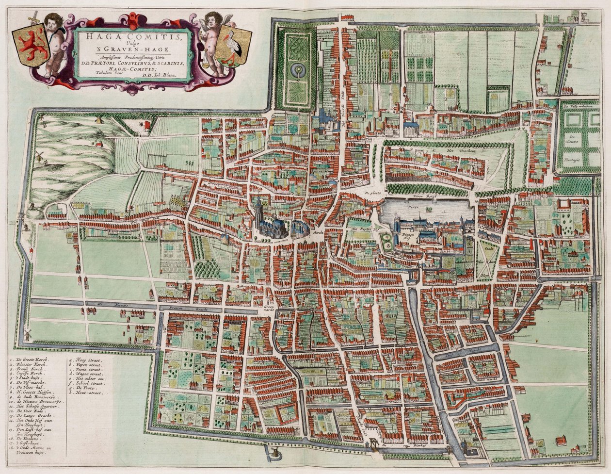 Kart over Haag av Joan Blaeu
