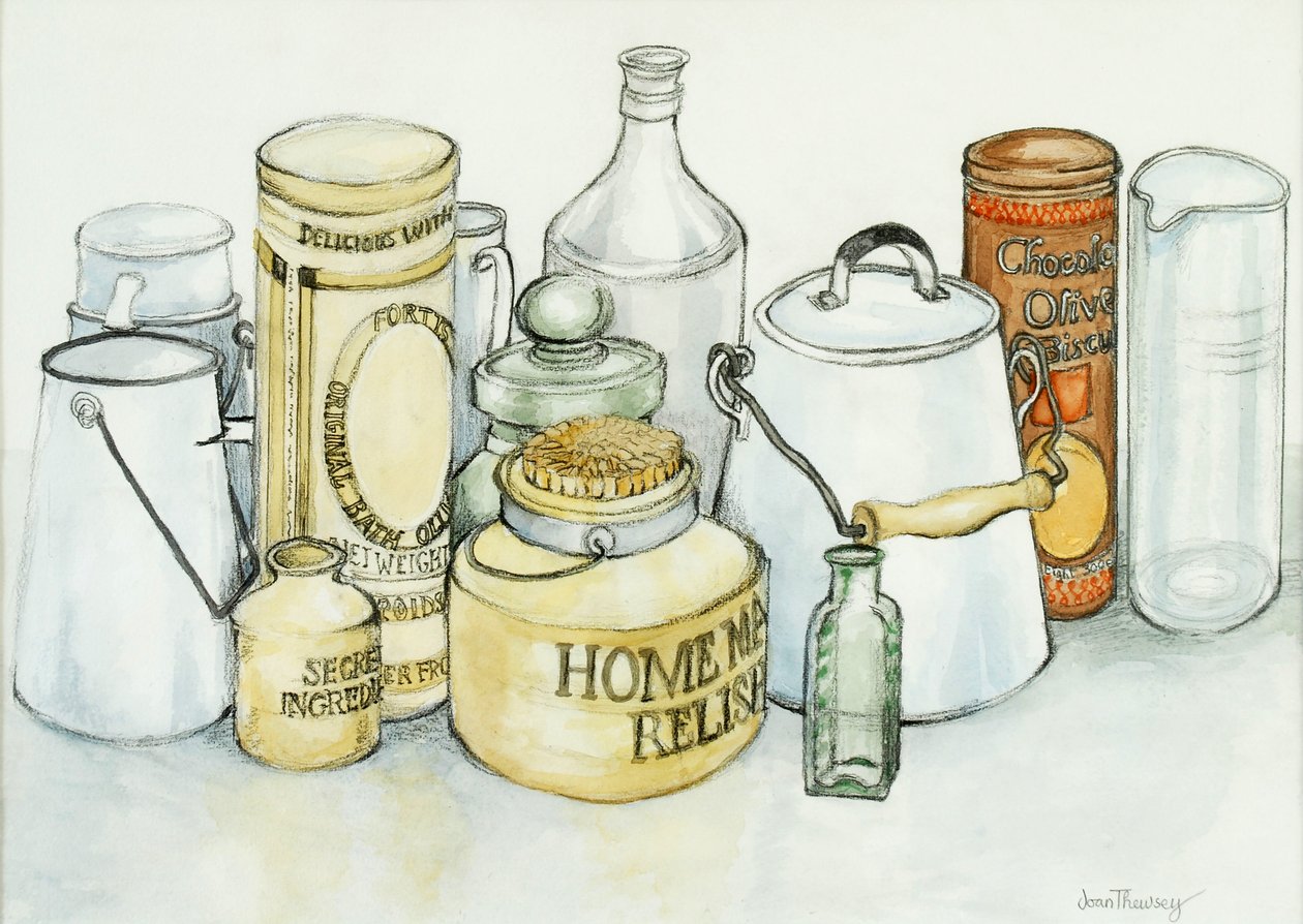 Bygones,2000,(grafitt med akvarellvask) av Joan Thewsey