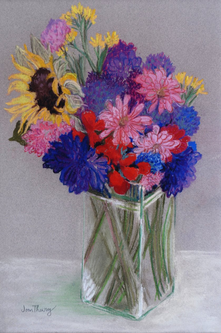 Jans blomster, 2010, (pastell) av Joan Thewsey