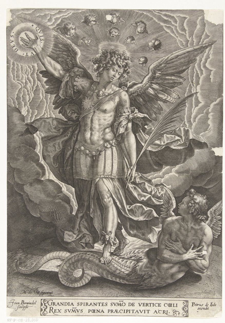 Saint Michael jager opprørsk engel fra himmelen av Joan Berwinckel