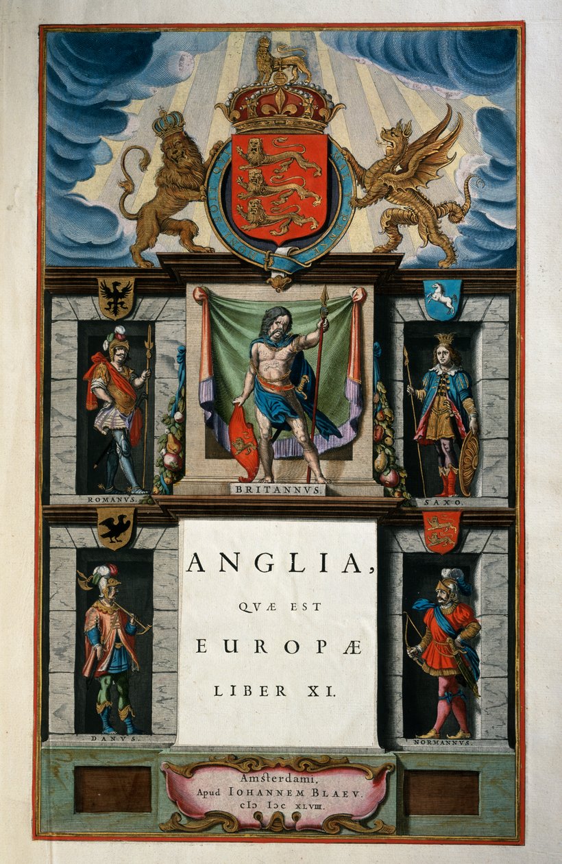 East Anglia quae Europae (England), Bok XI, tittelside Bind V, Atlas maior, av Joan Blaeu (1596-1673), kobberstikk, 57,5x39 cm, Amsterdam av Joan Blaeu