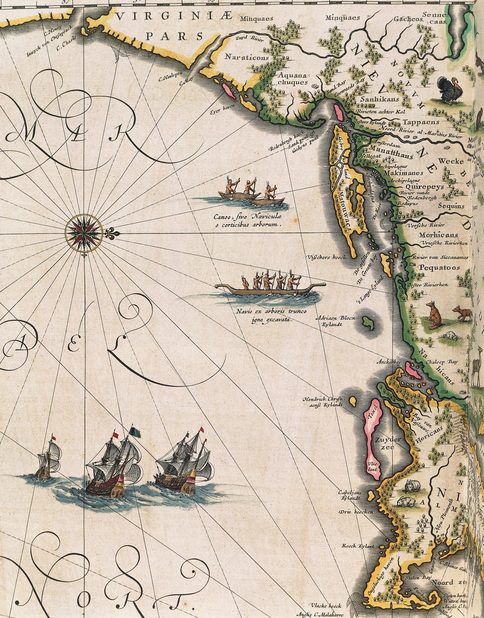 Kart over kysten av Virginia, fra Theatrum Orbis Terrarum av Joan Blaeu av Joan Blaeu