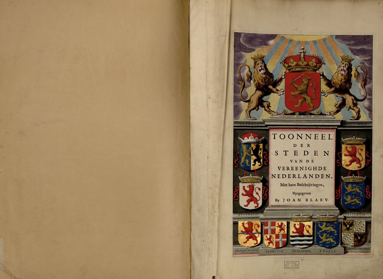 Toneel av byene i De forente Nederlandene, med deres beskrivelser av Joan Blaeu