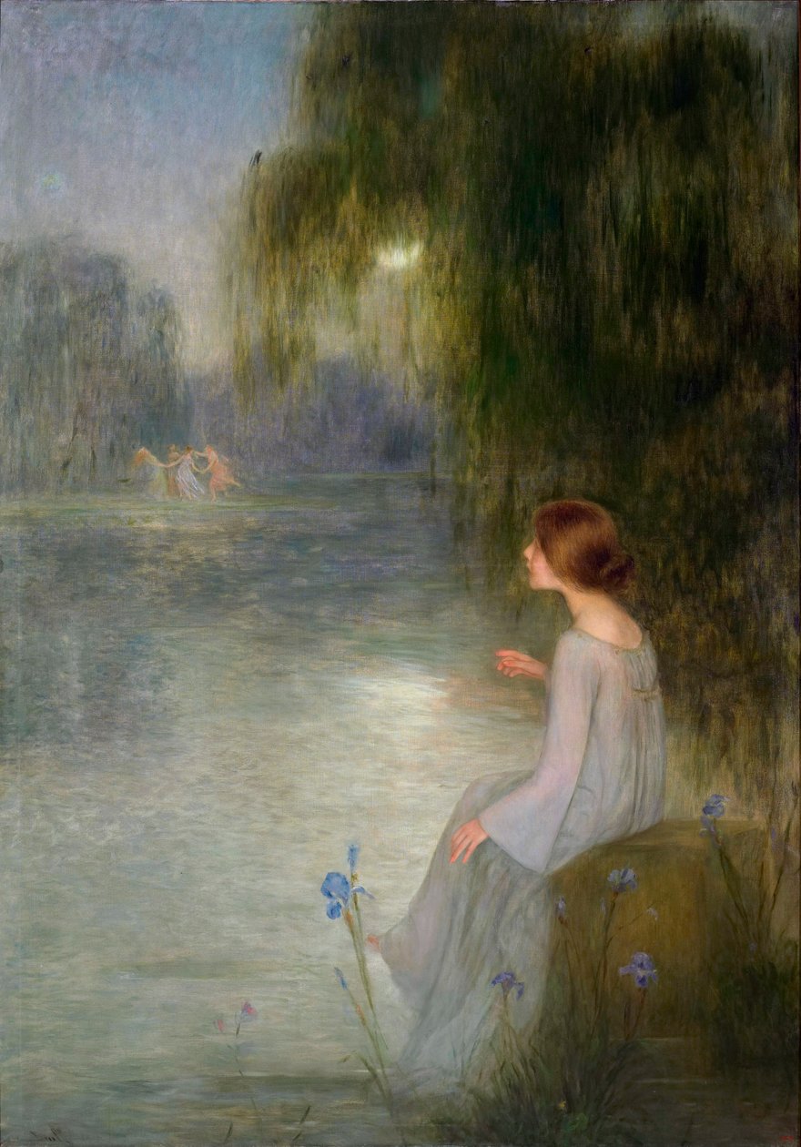 Reve - Drøm - Maleri av Joan Brull (1863-1912) - ca. 1905 - Olje på lerret - symbolikk - 200x141 - Catalonias nasjonale kunstmuseum, Barcelona av Joan Brull
