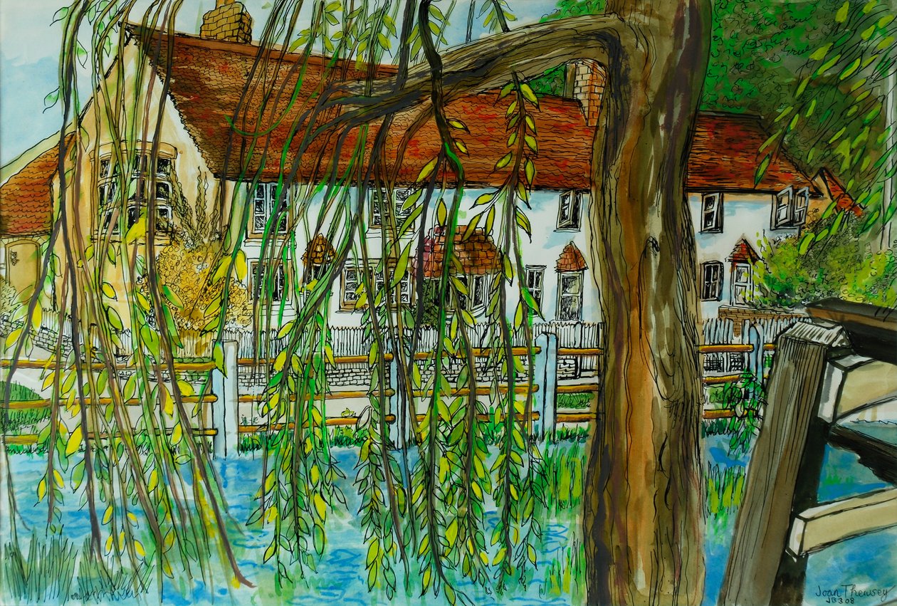 The Pond at Hedgerley (penn og blekk med gouache på papir) av Joan Thewsey