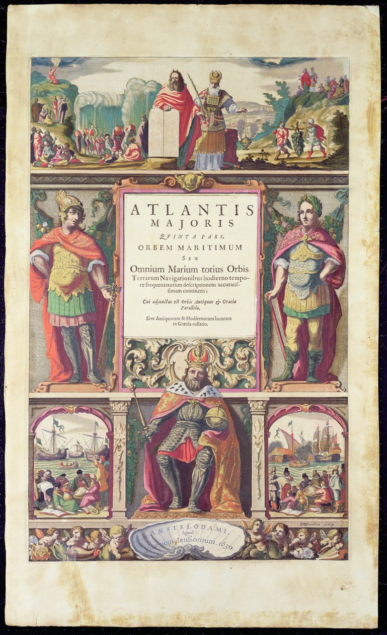 Frontispice av det femte bindet av Janssons Atlas Novus, utgitt i Amsterdam i 1650 av Joannes Jansson