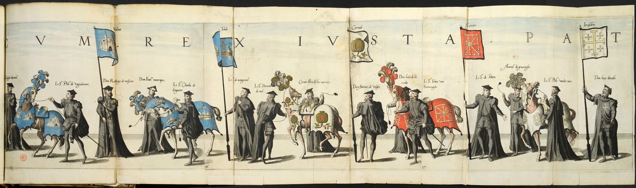 Begravelsesprosesjon i Antwerpen i anledning av keiser Charles Vs død, 1558, 1559. av Joannes van Doetecum