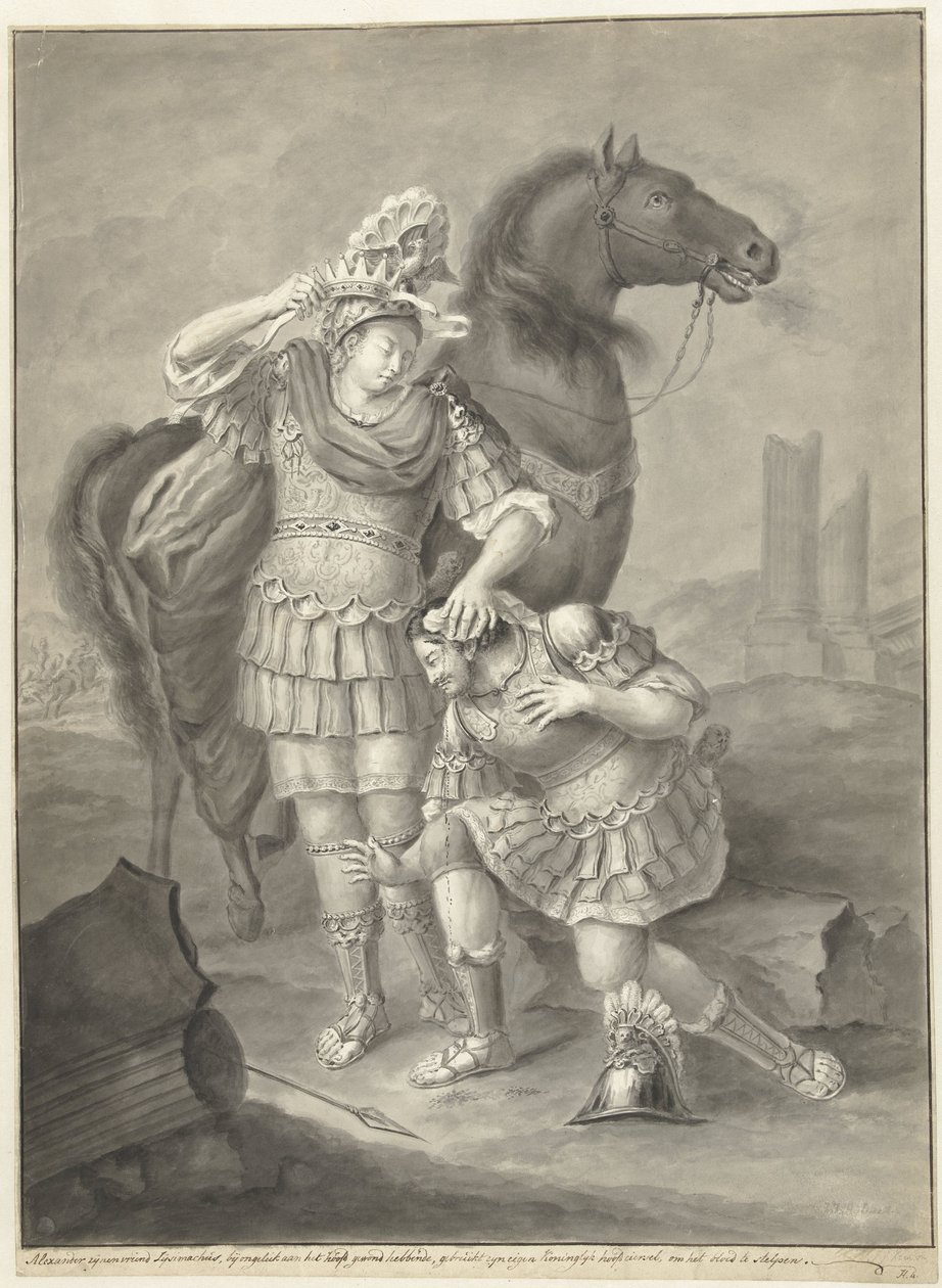 Alexander og Lysimachus av Joannis Jacobus Bijlaert
