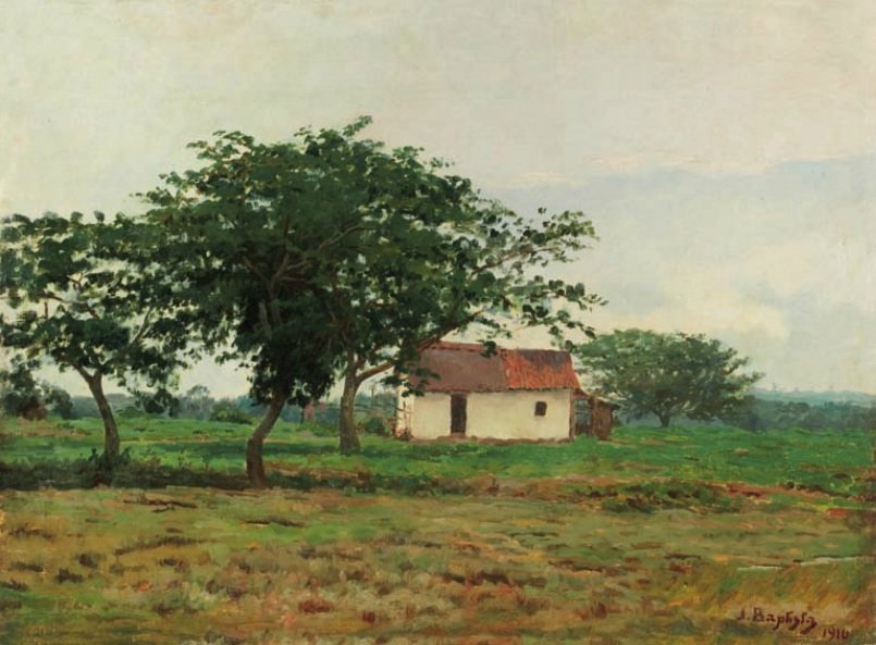 landskap med hus av Joao Batista da Costa