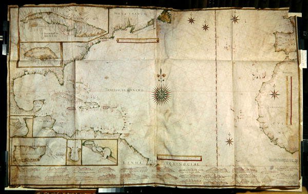 Ms 1288 fol.22 Kart over Karibia av Joao Teixeira