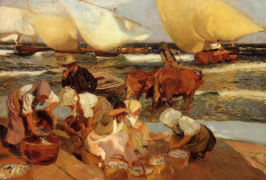 Stranden ved Valencia eller Afternoon Sunn av Joaquín Sorolla