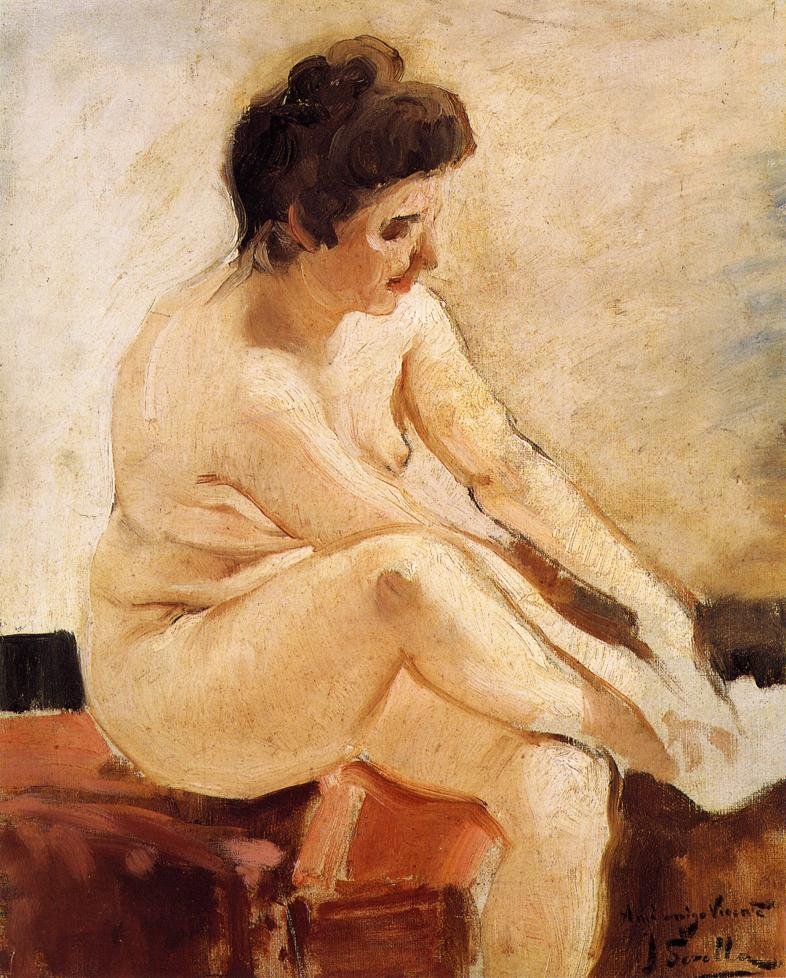 Sittende naken engelsk: Sittende naken av Joaquín Sorolla