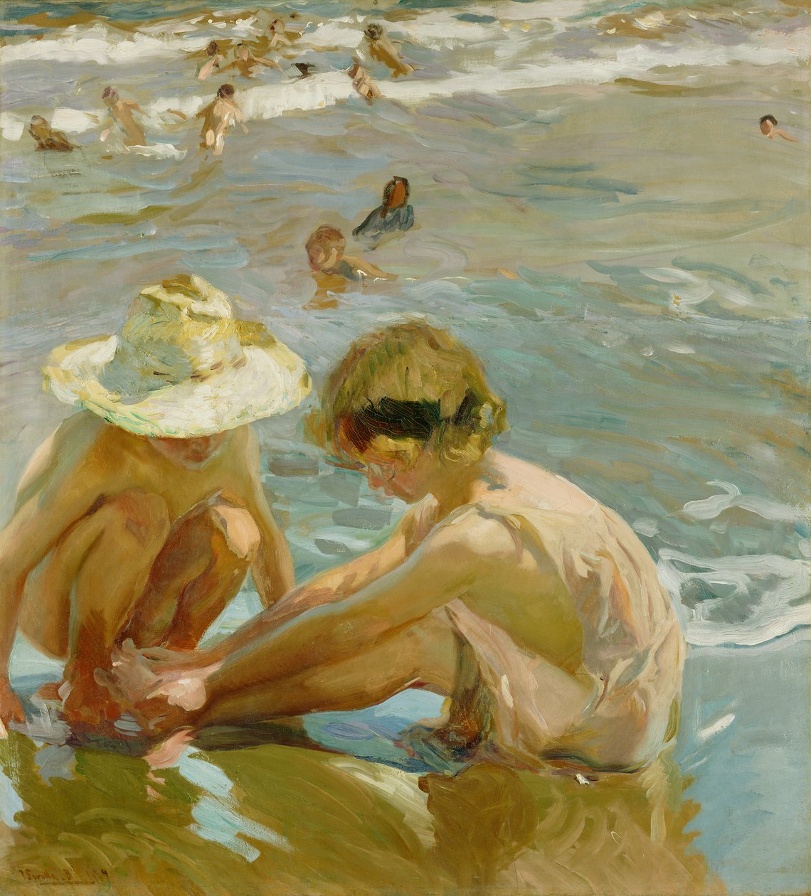 Den sårede foten, 1909 av Joaquín Sorolla