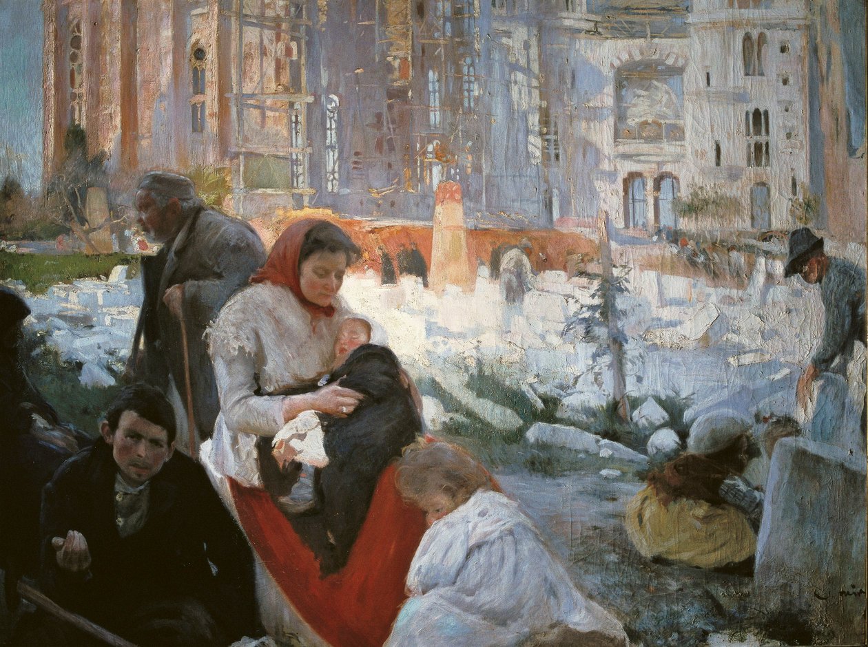 "De fattiges katedral", maleri av Joaquim i Trinxet av Joaquin Mir Trinxet