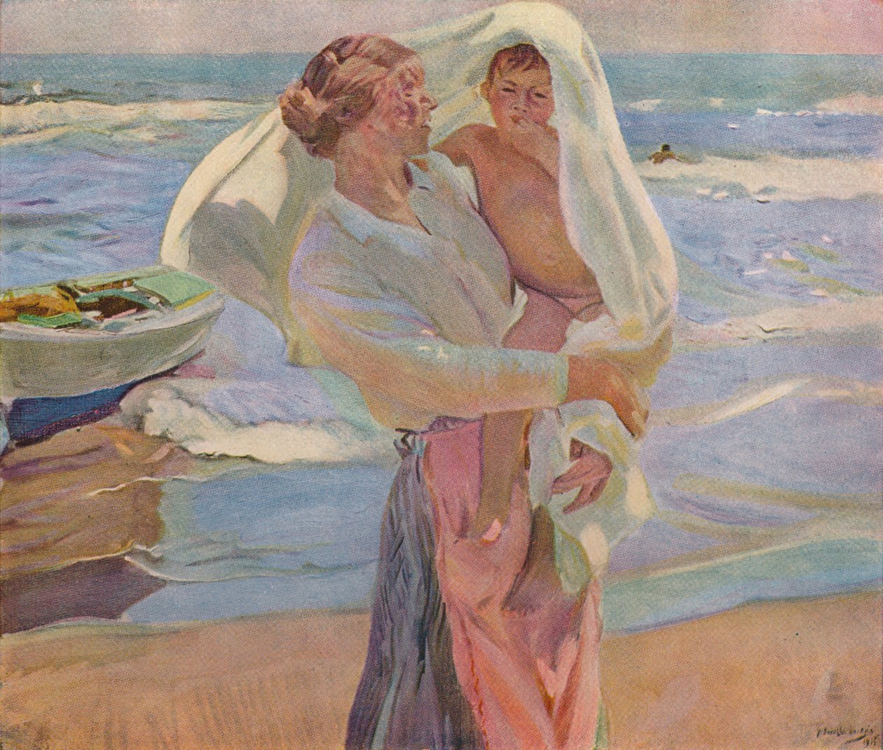 Etter bading, 1915, 1932 av Joaquín Sorolla