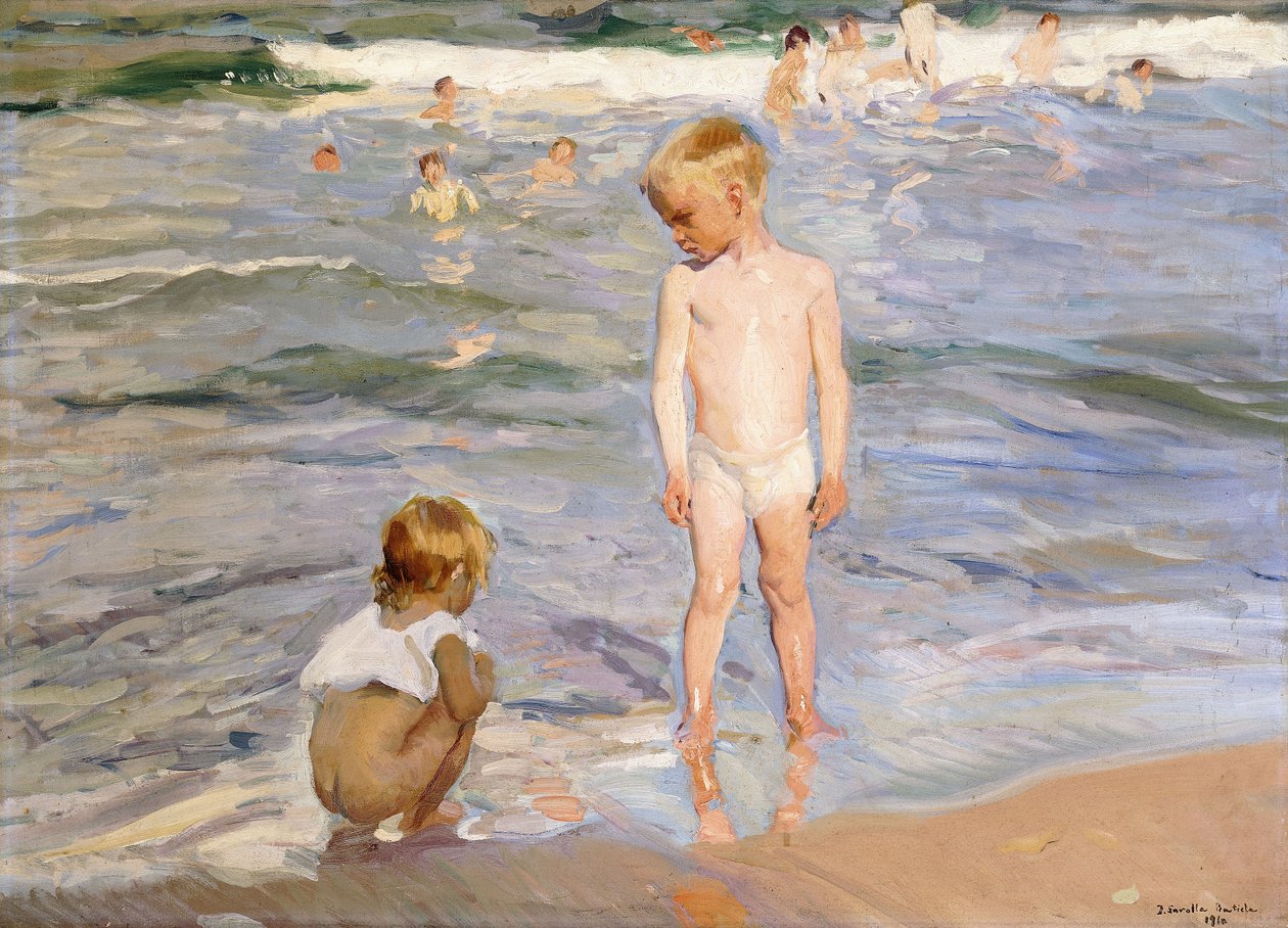 Ettermiddagssol, Valencia-stranden, 1910 av Joaquín Sorolla