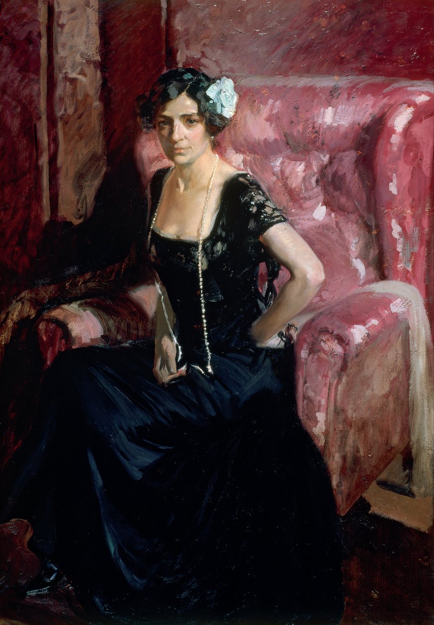 Clotilde i en aftenkjole av Joaquín Sorolla