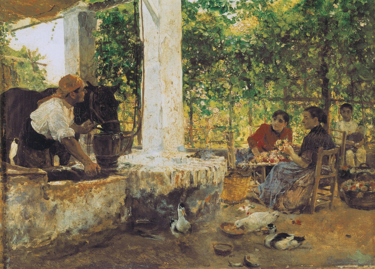 Figurer under et gitter av Joaquin Sorolla y Bastida