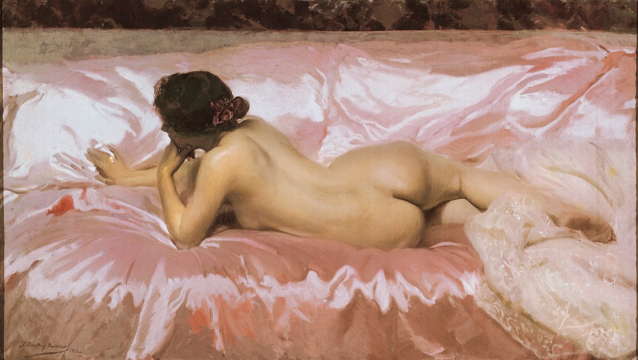 Naken kvinne. Maleri av Joaquin SOROLLA (1863-1923) av Joaquín Sorolla