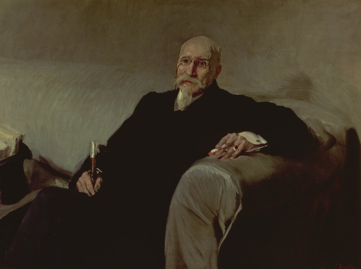 Portrett av Jose Echegaray y Eizaguire (1832-1916) spansk matematiker og dramatiker av Joaquin Sorolla y Bastida