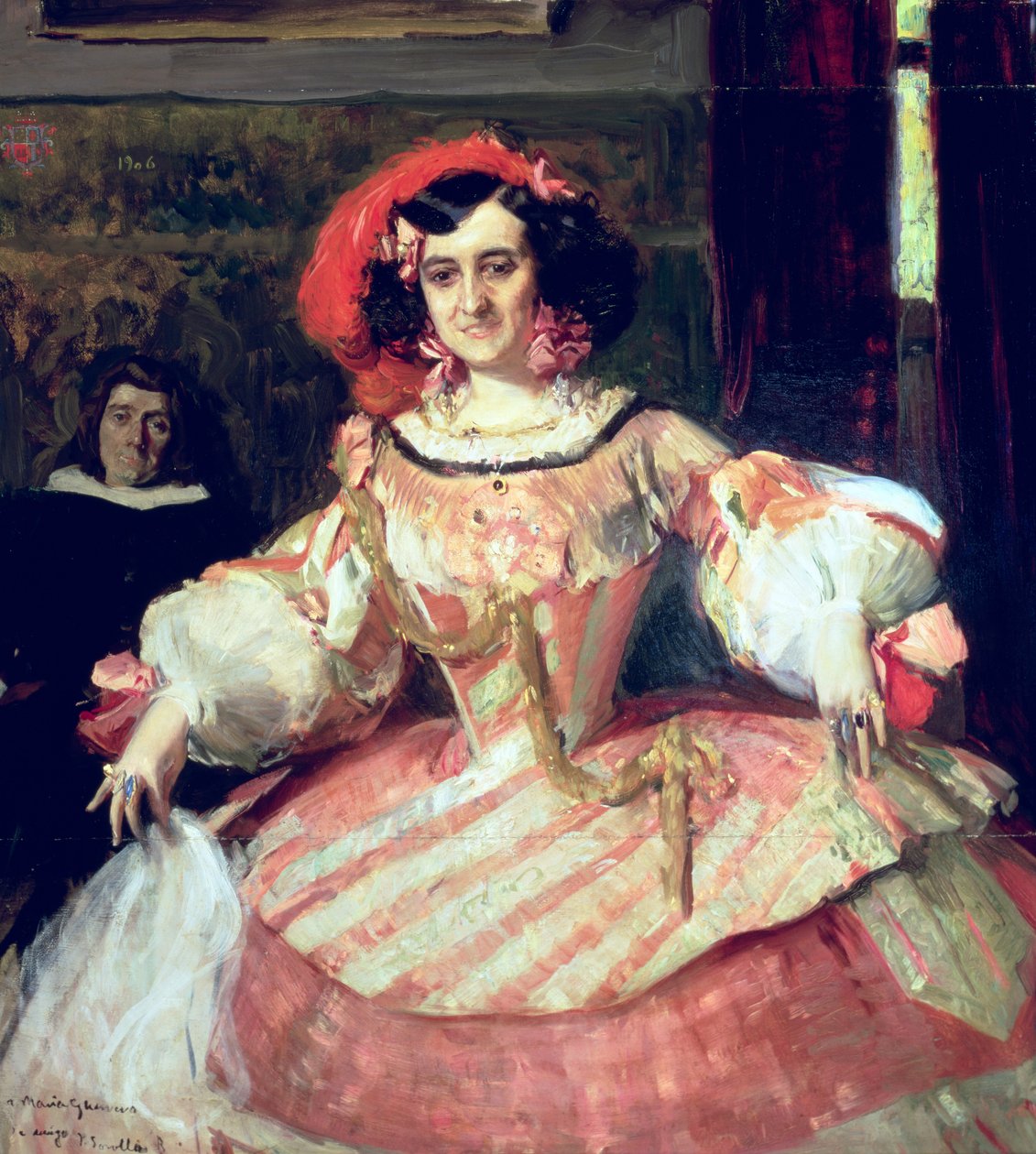 Portrett av Maria Guerrero, skuespillerinne og regissør av Teatro Espanol i Madrid av Joaquín Sorolla