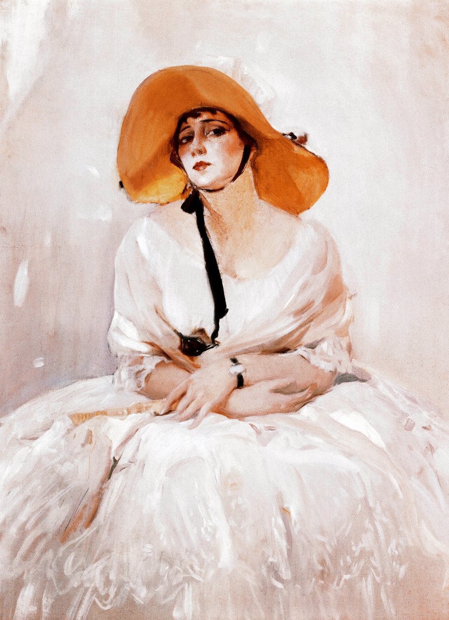 Portrett av Raquel Meller (1888-1962), spansk sanger og skuespiller. Detalj. Maleri av Joaquin Sorolla (1863-1923). 1919. Madrid. Sorolla museum. av Joaquín Sorolla