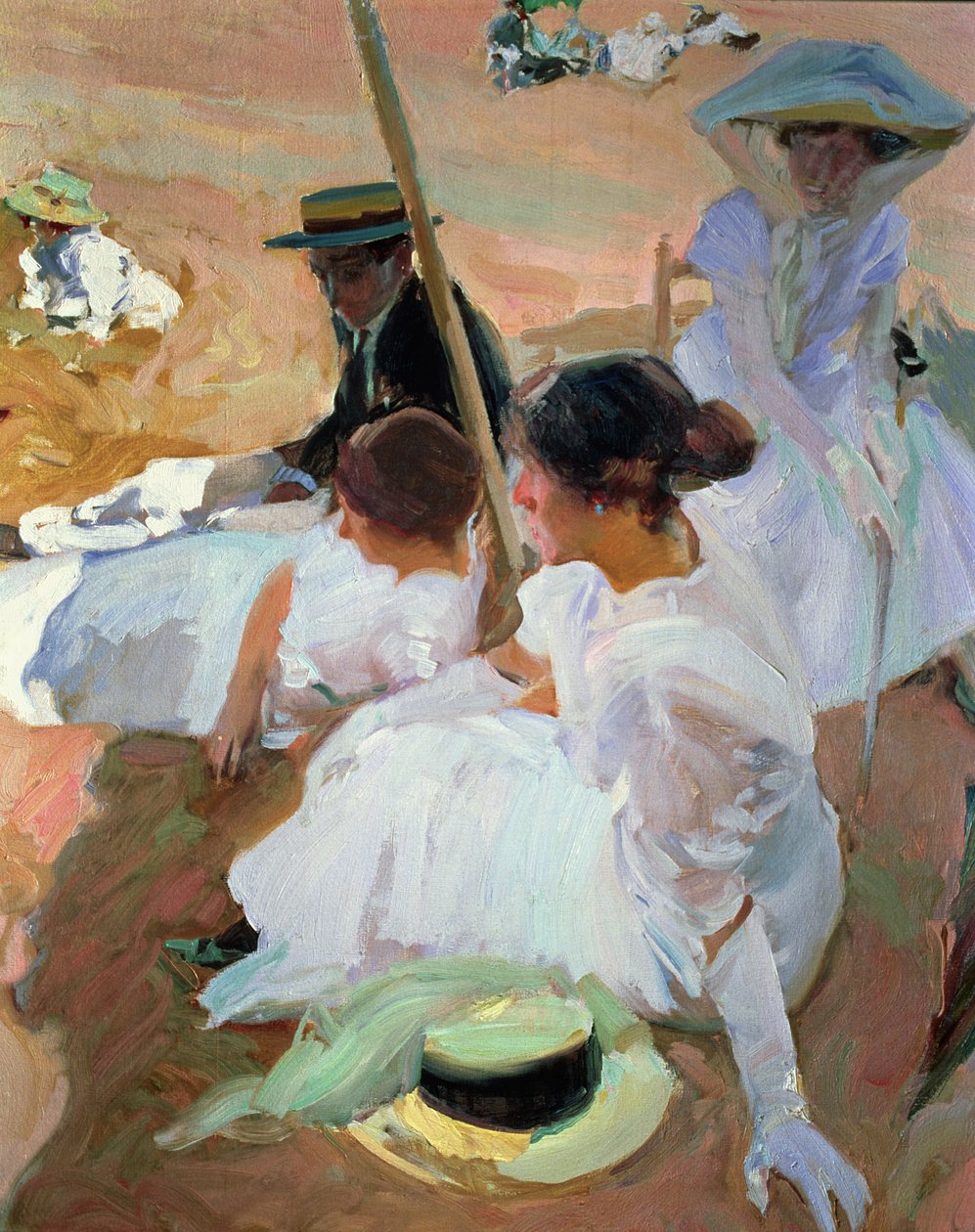 Under parasollen, Zarauz av Joaquin Sorolla y Bastida