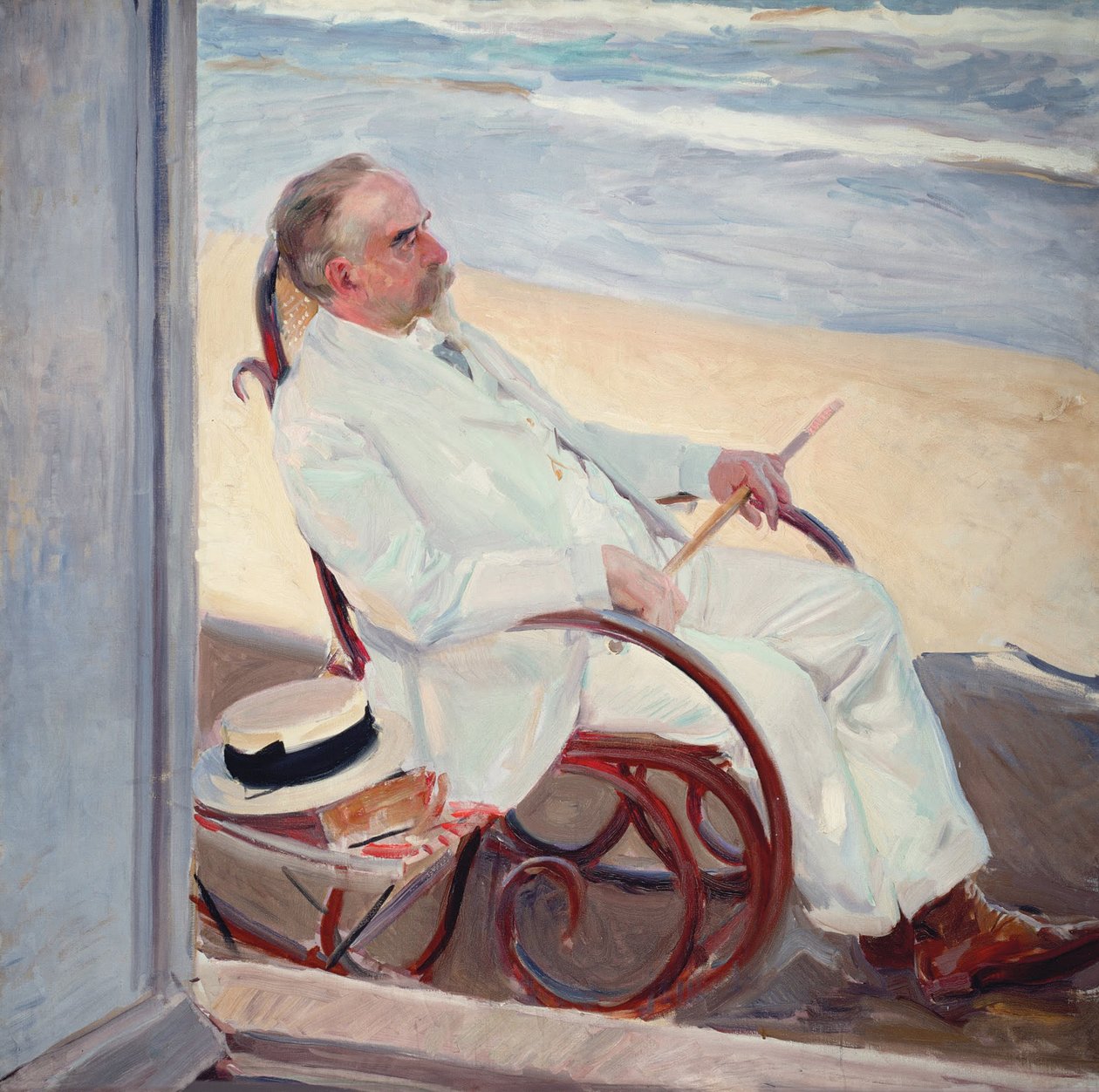 Antonio García på stranden av Joaquín Sorolla
