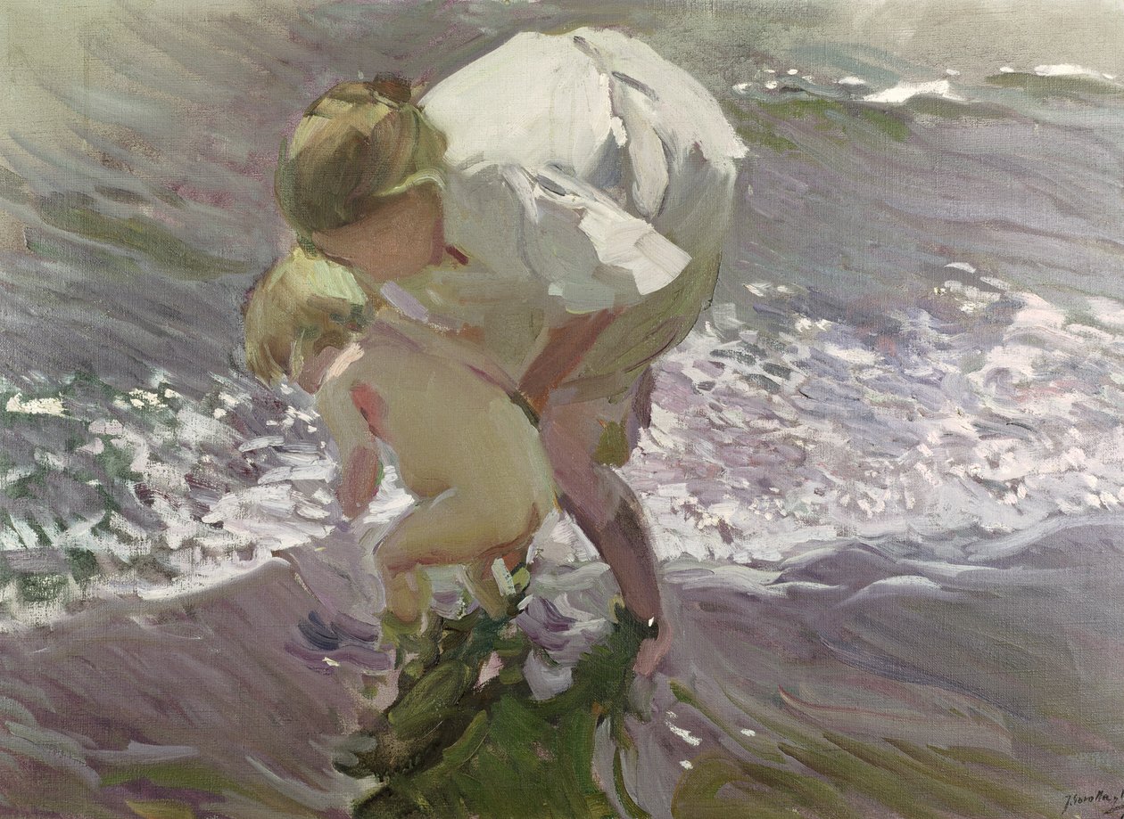 Bading på stranden, 1908 av Joaquín Sorolla