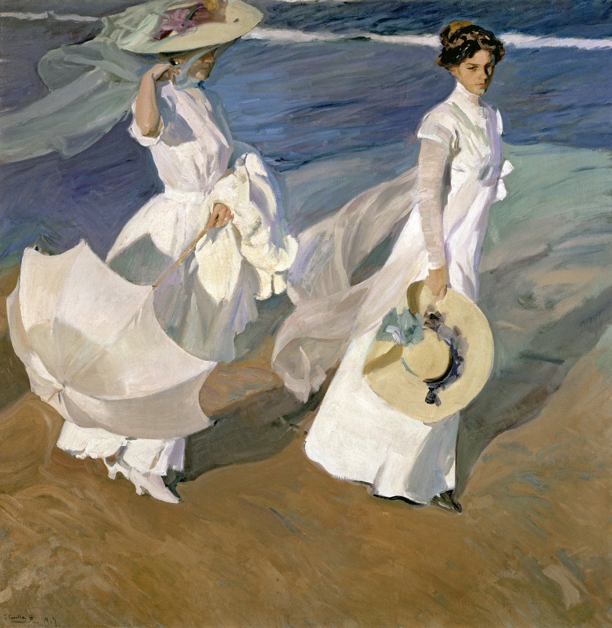 Spaser langs kysten, 1909 av Joaquín Sorolla