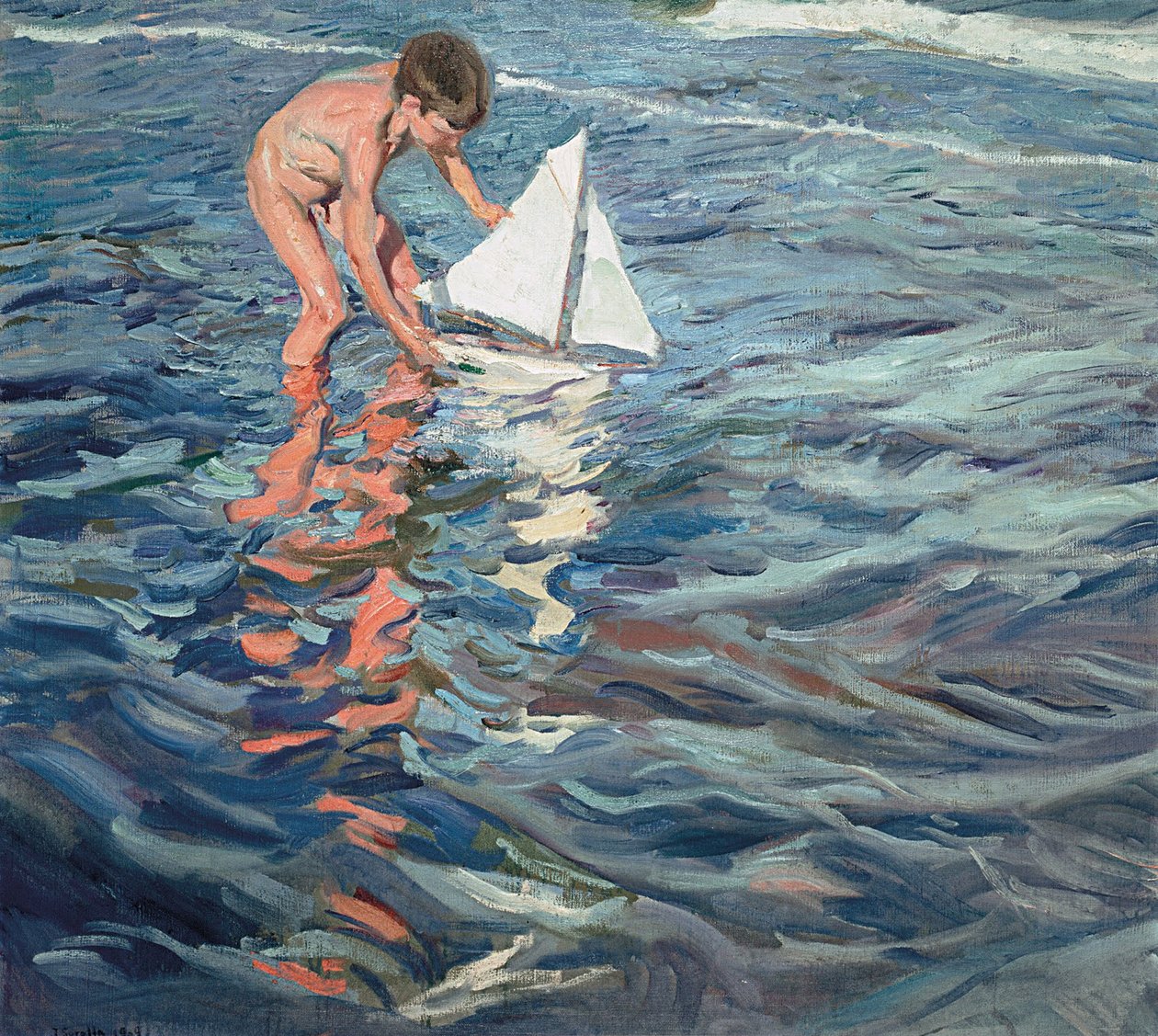 Den lille seilbåten av Joaquín Sorolla